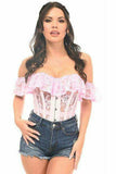 Daisy Corsets Top Drawer Lt Pink Sheer Lace Steel Boned Corset - Daisy Corsets - Flyclothing LLC