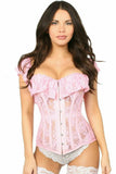 Daisy Corsets Top Drawer Lt Pink Sheer Lace Steel Boned Corset - Daisy Corsets - Flyclothing LLC