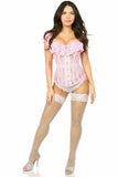 Daisy Corsets Top Drawer Lt Pink Sheer Lace Steel Boned Corset - Daisy Corsets - Flyclothing LLC