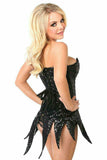 Daisy Corsets Top Drawer Black Sequin Steel Boned Corset Dress - Daisy Corsets - Flyclothing LLC