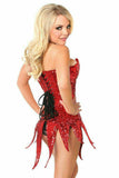 Daisy Corsets Top Drawer Red Sequin Steel Boned Corset Dress - Daisy Corsets - Flyclothing LLC