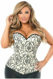 Daisy Corsets Top Drawer Elegant Ivory Embroidered Steel Boned Corset - Daisy Corsets - Flyclothing LLC