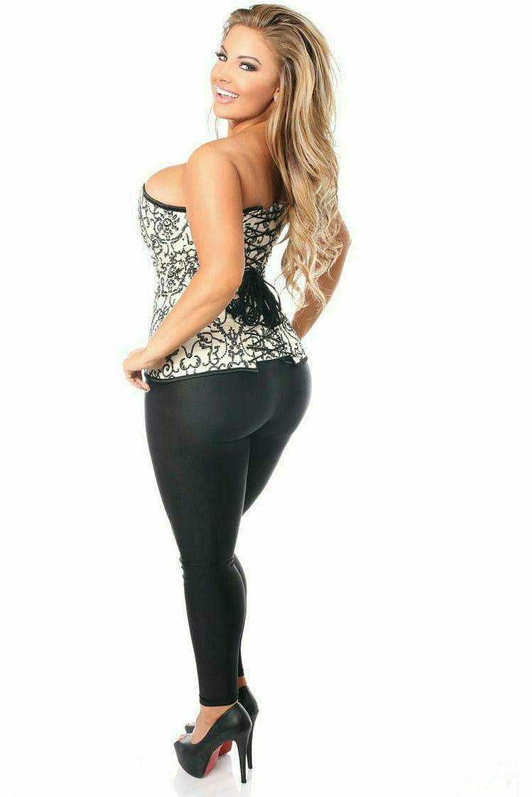 Daisy Corsets Top Drawer Elegant Ivory Embroidered Steel Boned Corset - Daisy Corsets - Flyclothing LLC