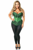 Daisy Corsets Top Drawer Emerald Brocade Steel Boned Corset w/Black Eyelash Lace - Daisy Corsets - Flyclothing LLC