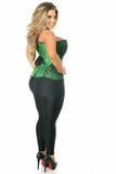 Daisy Corsets Top Drawer Emerald Brocade Steel Boned Corset w/Black Eyelash Lace - Daisy Corsets - Flyclothing LLC
