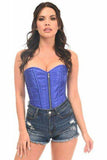 Daisy Corsets Top Drawer Royal Blue Brocade Steel Boned Corset - Daisy Corsets - Flyclothing LLC