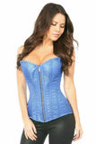 Daisy Corsets Top Drawer Royal Blue Brocade Steel Boned Corset - Daisy Corsets - Flyclothing LLC
