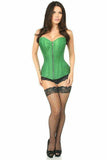 Daisy Corsets Top Drawer Emerald Green Brocade Steel Boned Corset - Daisy Corsets - Flyclothing LLC