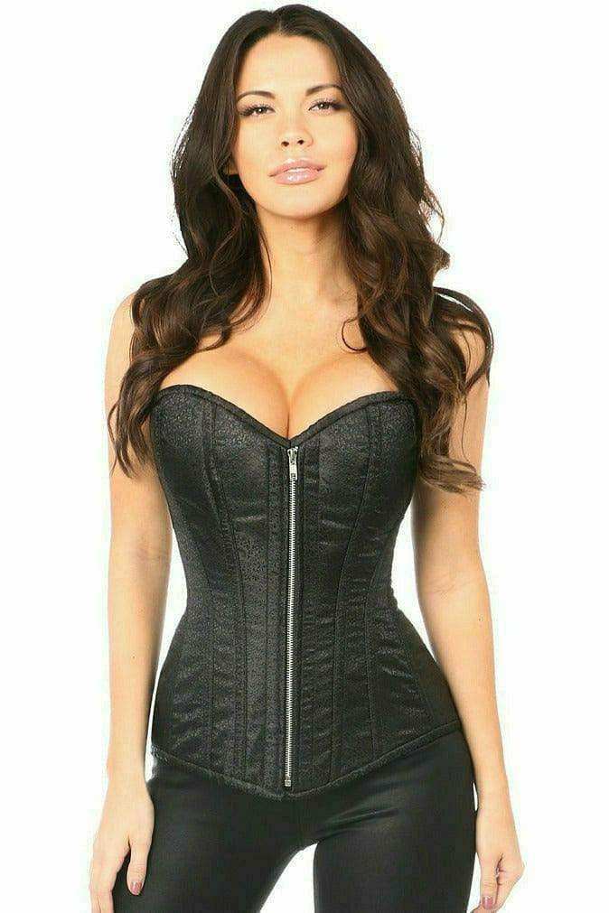 Daisy Corsets Top Drawer Black Brocade Steel Boned Corset - Daisy Corsets - Flyclothing LLC