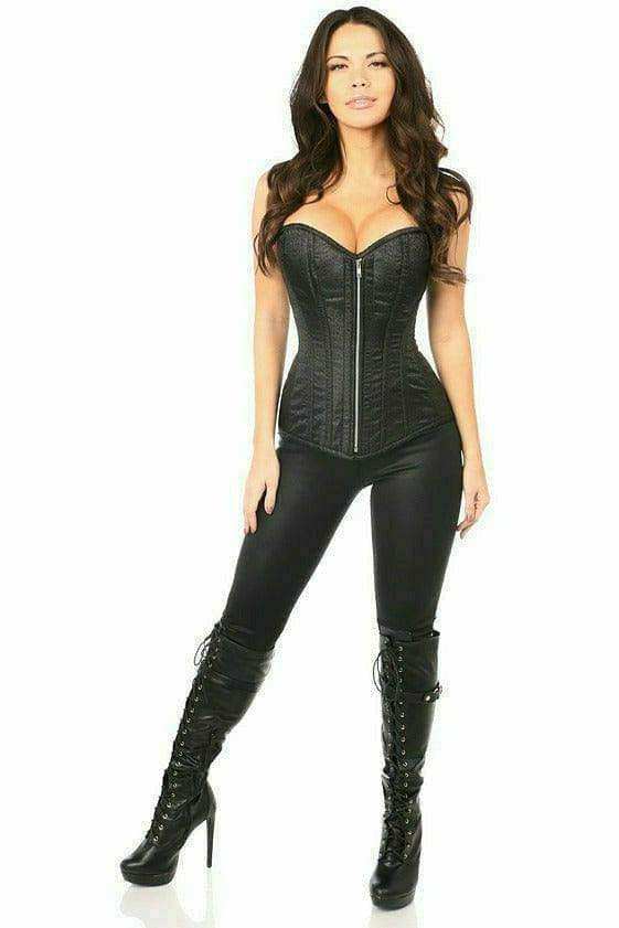 Daisy Corsets Top Drawer Black Brocade Steel Boned Corset - Daisy Corsets - Flyclothing LLC