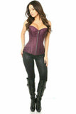Daisy Corsets Top Drawer Plum Brocade Steel Boned Corset - Daisy Corsets - Flyclothing LLC