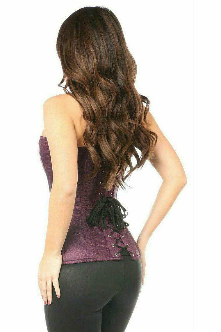 Daisy Corsets Top Drawer Plum Brocade Steel Boned Corset - Daisy Corsets - Flyclothing LLC
