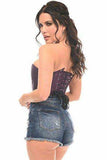 Daisy Corsets Top Drawer Plum Brocade Steel Boned Corset - Daisy Corsets - Flyclothing LLC