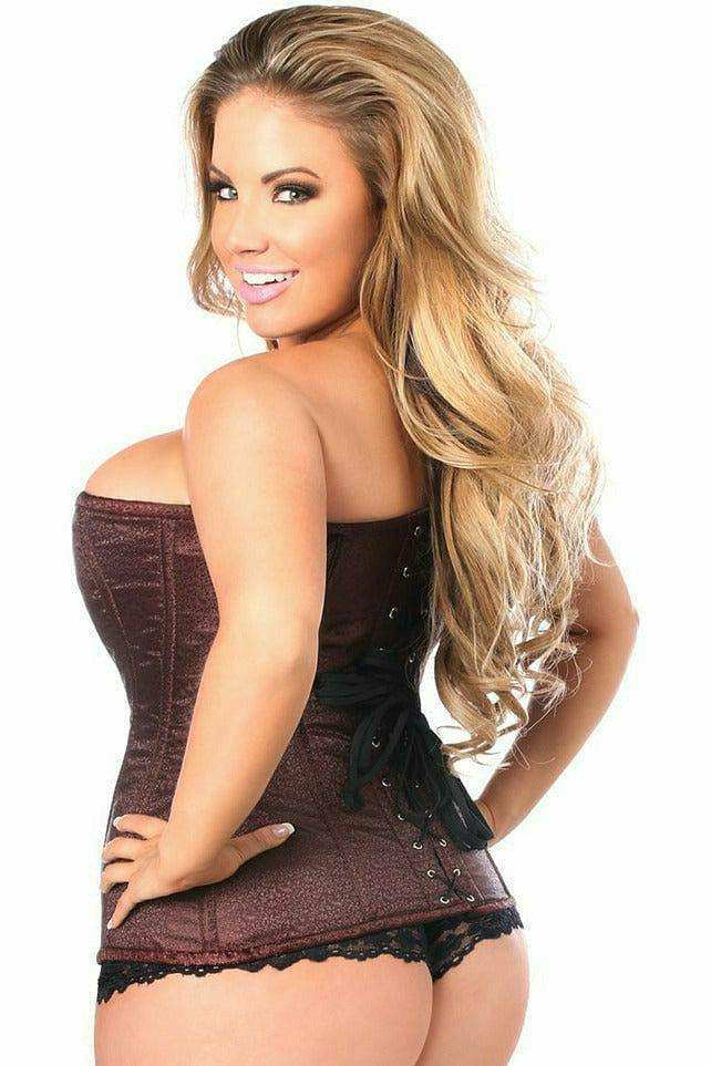 Daisy Corsets Top Drawer Brown Brocade Steel Boned Corset - Daisy Corsets - Flyclothing LLC