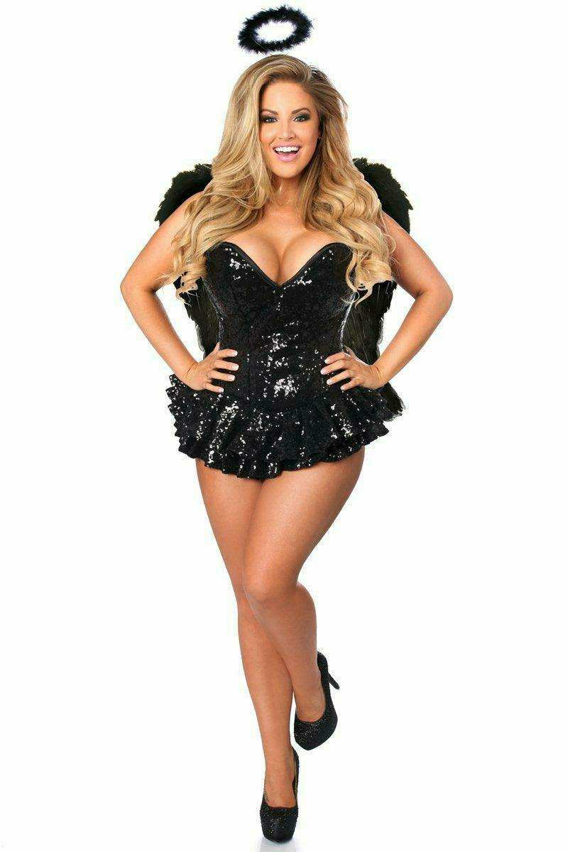 Daisy Corsets Top Drawer Premium Sequin Dark Angel Corset Dress Costume - Daisy Corsets - Flyclothing LLC
