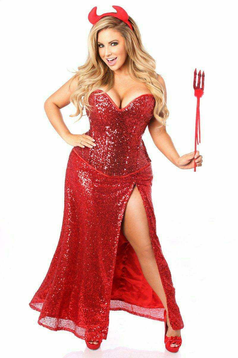 Daisy Corsets Top Drawer Premium Sequin Devil Costume - Daisy Corsets - Flyclothing LLC