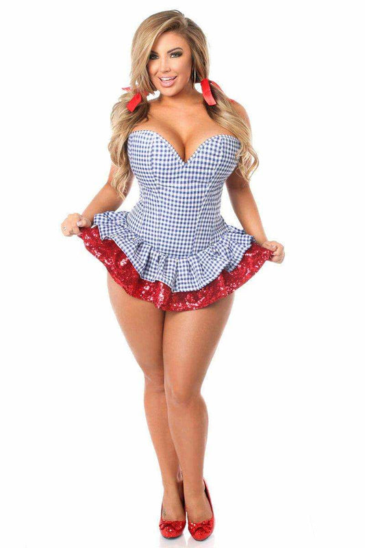 Daisy Corsets Top Drawer 2 PC Sequin Kansas Girl Corset Dress Costume - Daisy Corsets - Flyclothing LLC
