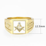 Alamode IP Gold(Ion Plating) Stainless Steel Ring with Top Grade Crystal in Clear - Alamode - Flyclothing LLC