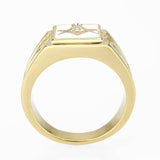 Alamode IP Gold(Ion Plating) Stainless Steel Ring with Top Grade Crystal in Clear - Alamode - Flyclothing LLC
