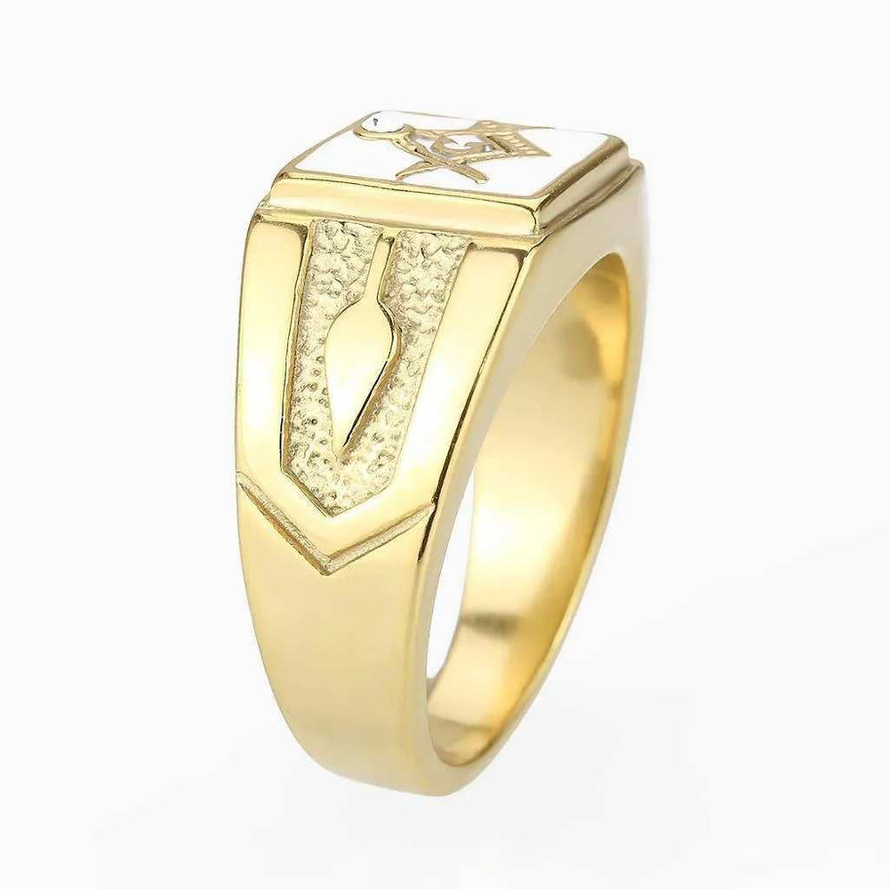 Alamode IP Gold(Ion Plating) Stainless Steel Ring with Top Grade Crystal in Clear - Alamode - Flyclothing LLC
