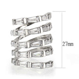 Alamode High polished Stainless Steel Ring with AAA Grade CZ in Clear Ring - Alamode - Flyclothing LLC