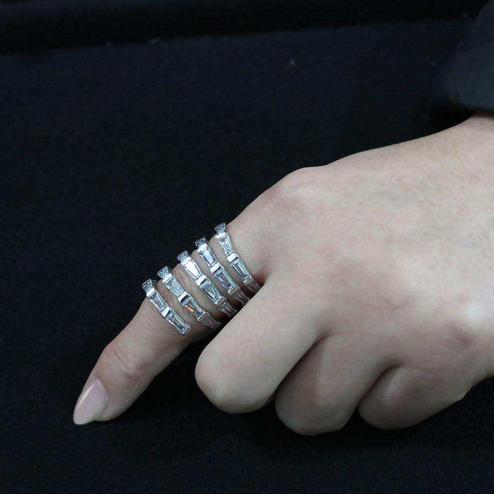 Alamode High polished Stainless Steel Ring with AAA Grade CZ in Clear Ring - Alamode - Flyclothing LLC