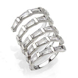 Alamode High polished Stainless Steel Ring with AAA Grade CZ in Clear Ring - Alamode - Flyclothing LLC