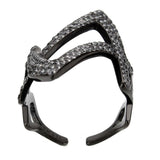 Alamode IP Black Stainless Steel Ring with AAA Grade CZ in Clear Ring - Alamode - Flyclothing LLC