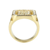 Alamode IP Gold(Ion Plating) Stainless Steel Ring with Top Grade Crystal in Clear - Alamode - Flyclothing LLC