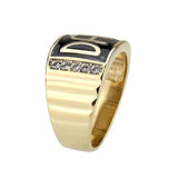 Alamode IP Gold(Ion Plating) Stainless Steel Ring with Top Grade Crystal in Clear - Alamode - Flyclothing LLC