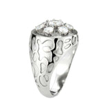 Alamode High polished (no plating) Stainless Steel Ring with AAA Grade CZ in Clear - Alamode - Flyclothing LLC