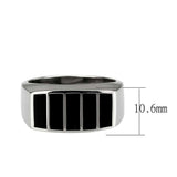 Alamode High polished (no plating) Stainless Steel Ring with Epoxy in Jet - Alamode - Flyclothing LLC