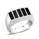 Alamode High polished (no plating) Stainless Steel Ring with Epoxy in Jet - Alamode - Flyclothing LLC