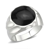 Alamode High polished (no plating) Stainless Steel Ring with Epoxy in Jet - Alamode - Flyclothing LLC