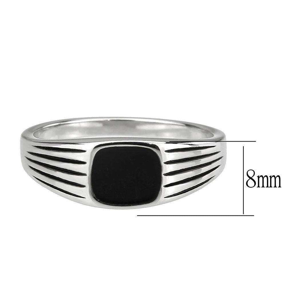 Alamode High polished (no plating) Stainless Steel Ring with Epoxy in Jet - Alamode - Flyclothing LLC