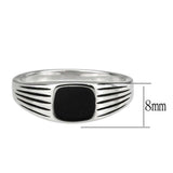 Alamode High polished (no plating) Stainless Steel Ring with Epoxy in Jet - Alamode - Flyclothing LLC