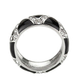 Alamode High polished (no plating) Stainless Steel Ring with Top Grade Crystal in Clear - Alamode - Flyclothing LLC