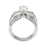 Alamode High polished (no plating) Stainless Steel Ring with AAA Grade CZ in Clear - Alamode - Flyclothing LLC