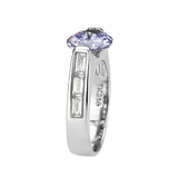 Alamode High polished (no plating) Stainless Steel Ring with AAA Grade CZ in LightAmethyst - Alamode - Flyclothing LLC