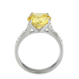 Alamode High polished (no plating) Stainless Steel Ring with AAA Grade CZ in Topaz - Alamode - Flyclothing LLC