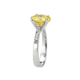 Alamode High polished (no plating) Stainless Steel Ring with AAA Grade CZ in Topaz - Alamode - Flyclothing LLC