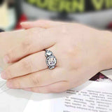 Alamode IP Black (Ion Plating) Stainless Steel Ring with AAA Grade CZ in Clear - Alamode - Flyclothing LLC