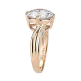 Alamode IP Rose Gold(Ion Plating) Stainless Steel Ring with AAA Grade CZ in Clear - Alamode - Flyclothing LLC