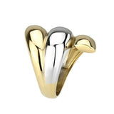 Alamode Two Tone IP Gold (Ion Plating) Stainless Steel Ring with NoStone in No Stone - Alamode - Flyclothing LLC