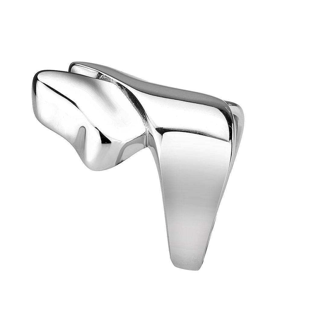 Alamode High polished (no plating) Stainless Steel Ring with NoStone in No Stone - Alamode - Flyclothing LLC