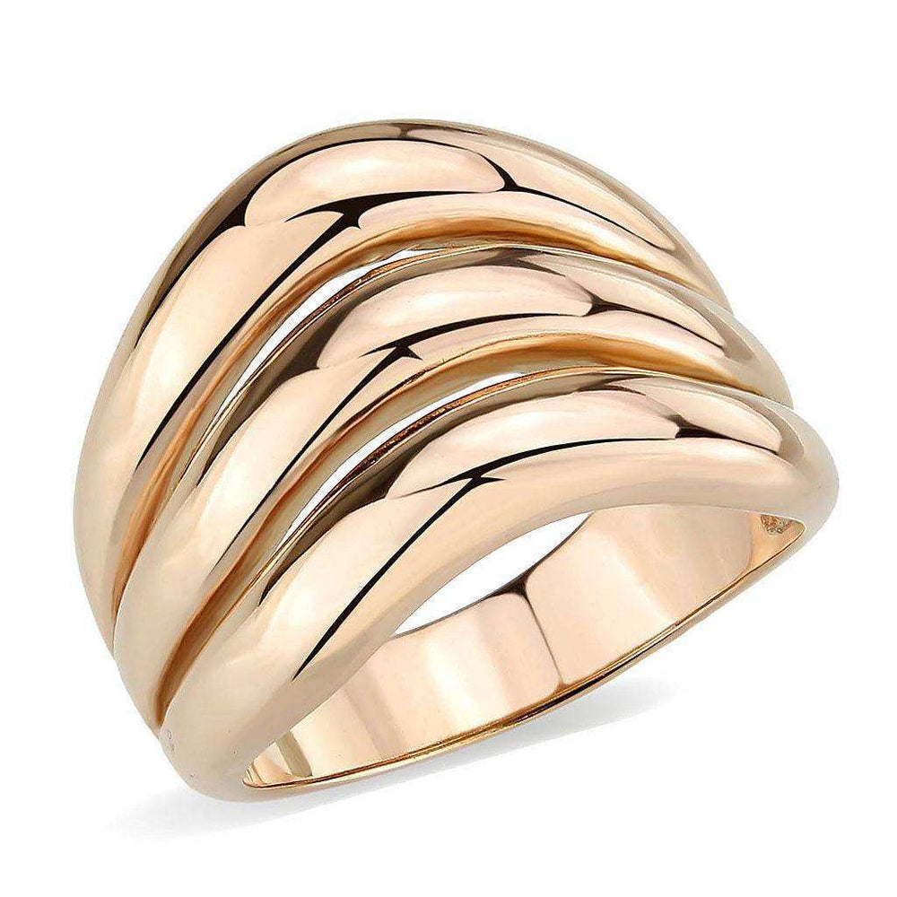 Alamode IP Rose Gold(Ion Plating) Stainless Steel Ring with NoStone in No Stone - Alamode - Flyclothing LLC