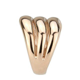 Alamode IP Rose Gold(Ion Plating) Stainless Steel Ring with NoStone in No Stone - Alamode - Flyclothing LLC