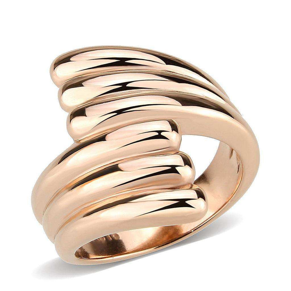 Alamode IP Rose Gold(Ion Plating) Stainless Steel Ring with NoStone in No Stone - Alamode - Flyclothing LLC