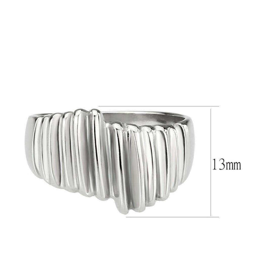 Alamode High polished (no plating) Stainless Steel Ring with NoStone in No Stone - Alamode - Flyclothing LLC