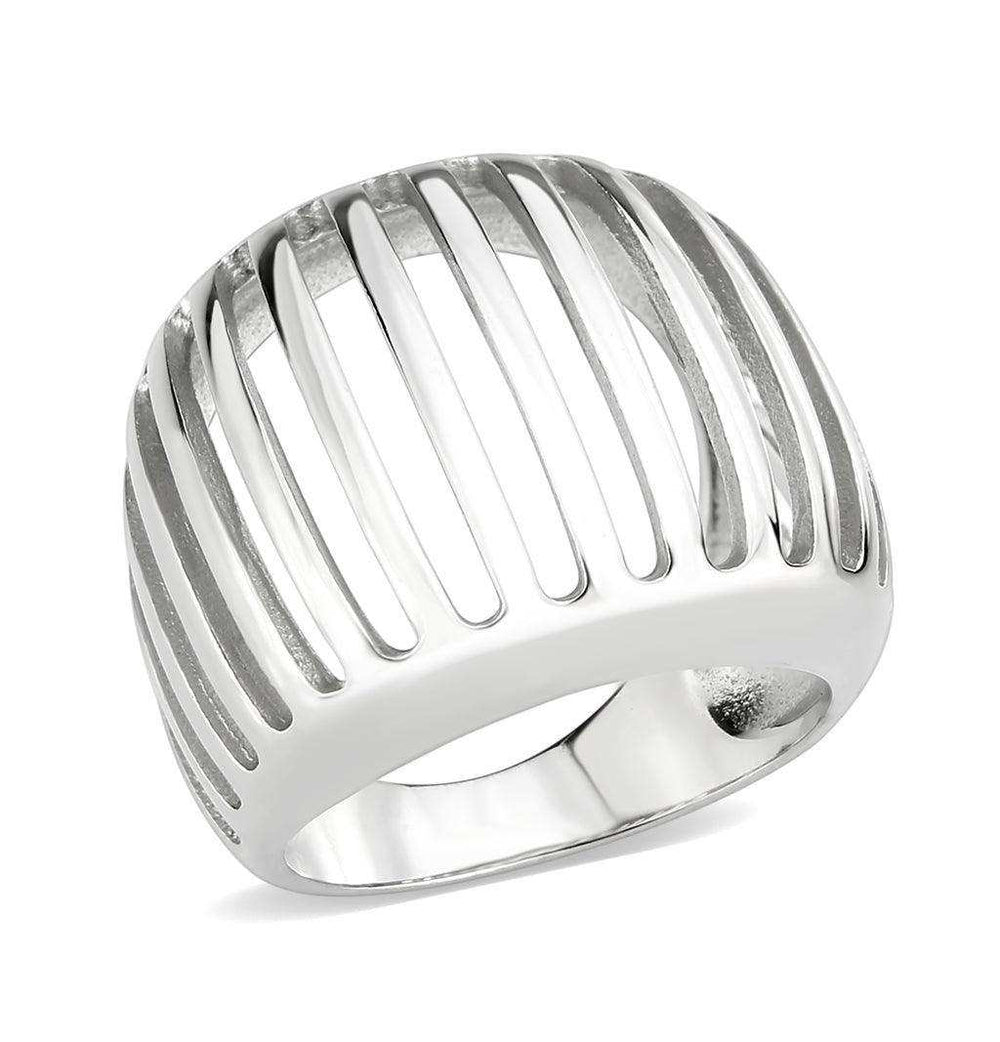 Alamode High polished (no plating) Stainless Steel Ring with NoStone in No Stone - Alamode - Flyclothing LLC